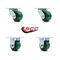 Service Caster 3.25 Inch Green Poly on Steel Caster Set with Roller Bearings 2 Swivel 2 Rigid SCC-30CS3420-PUR-GB-2-R3420-2 - alternate 7